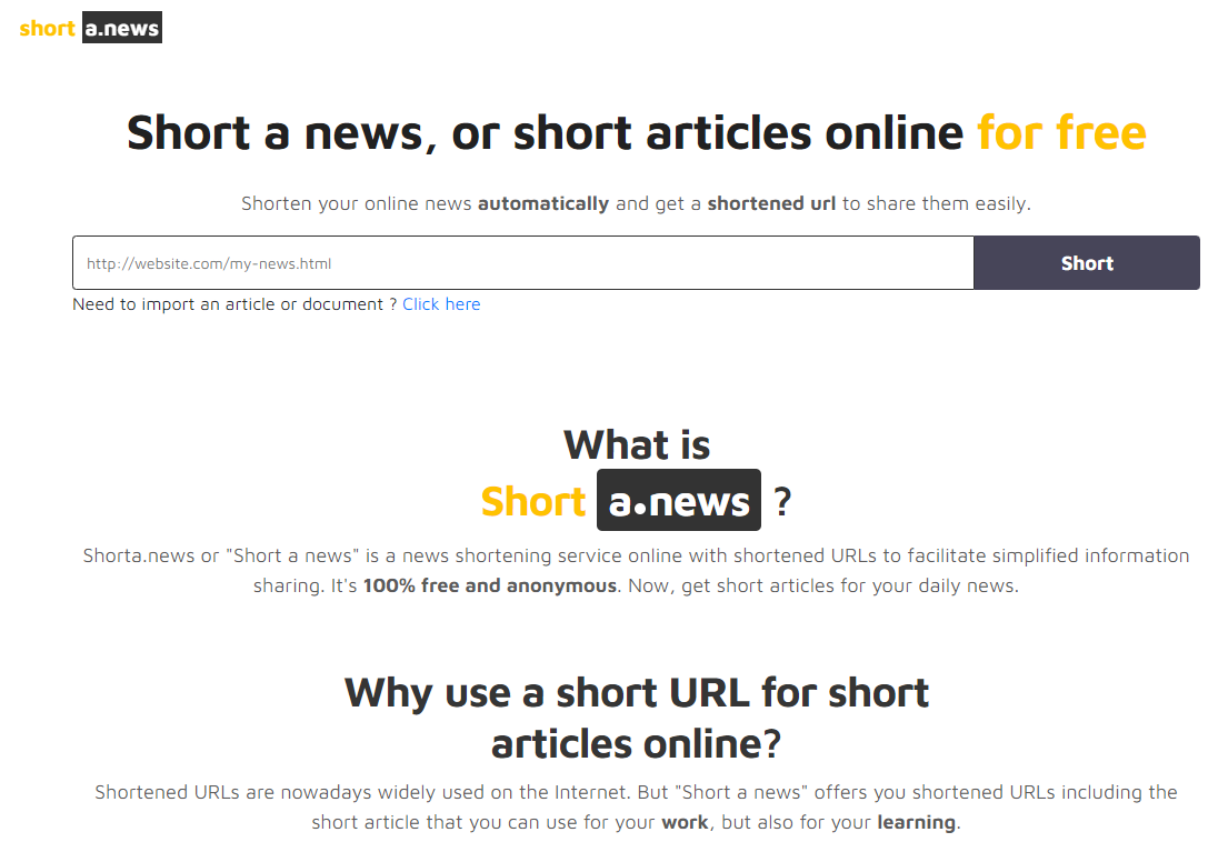 Short an article